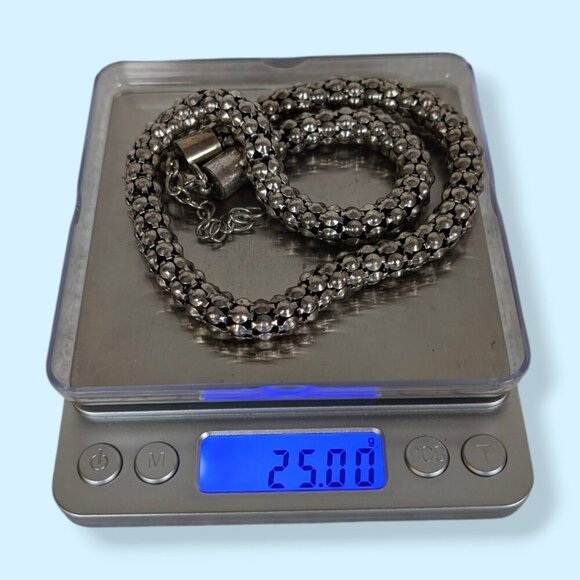 (2/$20) Vintage Bumpy Hollow Silver Tone Chain - Picture 5 of 5
